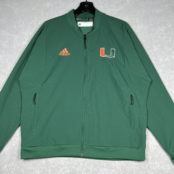 Miami Hurricanes Adidas Primegreen Full Zip Jacket Women's Size: XLT - Picture 1 of 10